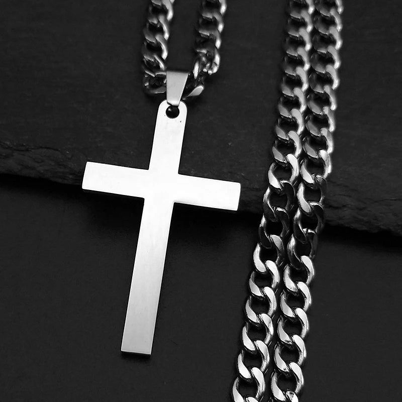 Collana A Catena Con Croce Gesù In Acciaio Inossidabile Oro Unisex Hip Hop Cristiano Gioielli