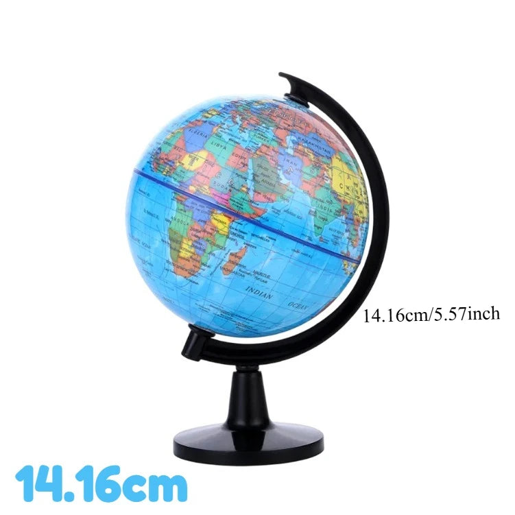 Globo educativo da 1 pezzo per l'insegnamento, mappa del mondo inglese HD con 360 °   Rotazione, strumento di apprendimento della geografia desktop standard