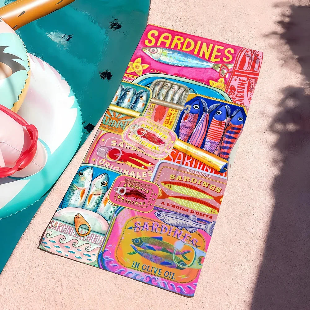 Asciugamano Quick Dry Colorato per Yoga Nuoto Fitness da Spiaggia Morbido e Vivace Design Mare per Sportivi