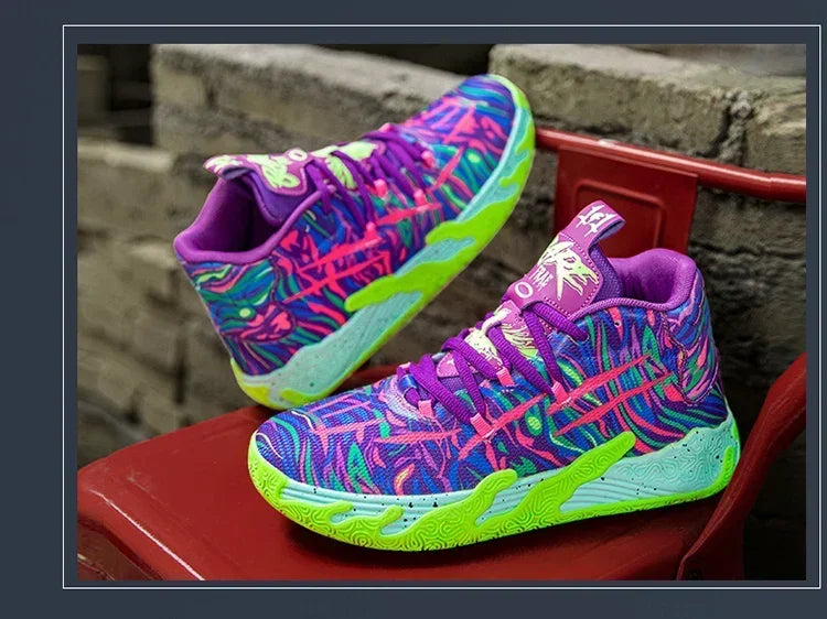 Scarpe Da Basket Da Uomo Allenamento Sul Campo Traspiranti In Mesh Antiscivolo Mid Cut Design Lussuoso