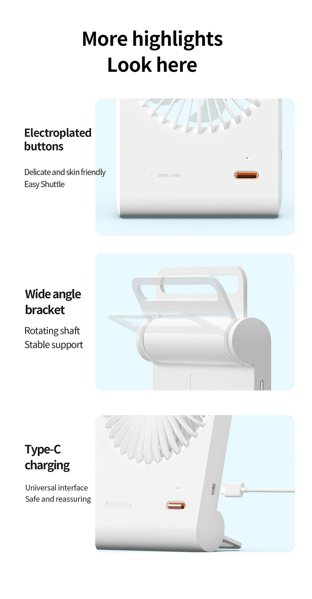 Ventilatore USB Portatile Ricaricabile per Studenti Dormitorio Pratico Compatto Efficiente