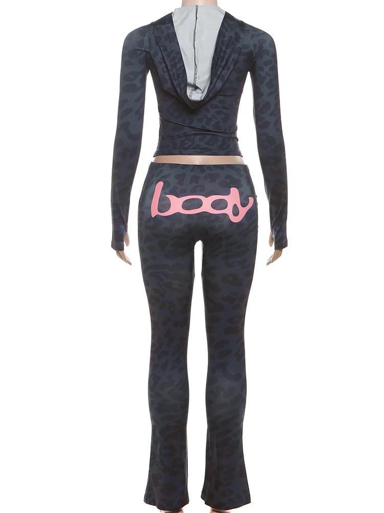 Sisterlinda Set Due Pezzi Cardigan Con Zip Da Donna Giacca Corta Con Cappuccio E Leggings Skinny Stile Sportivo