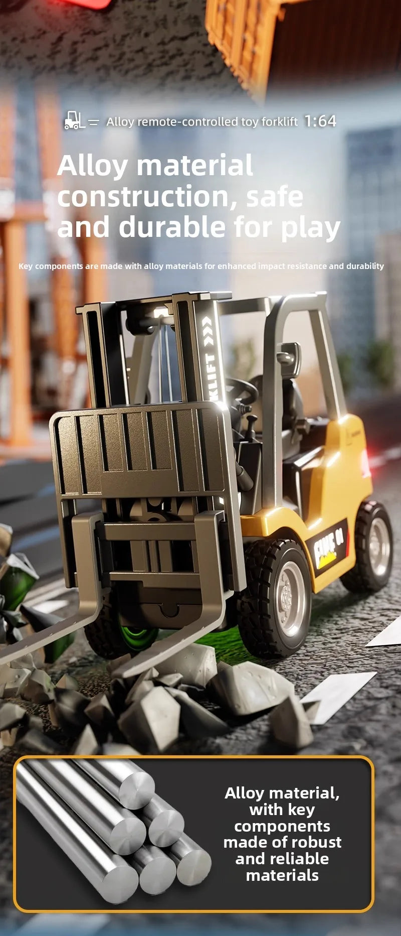 Carrello Elevatore Giocattolo 2 In 1 In Lega Scala 1 64 Con Telecomando Bluetooth Rimorchio Regalo Di Natale Capodanno