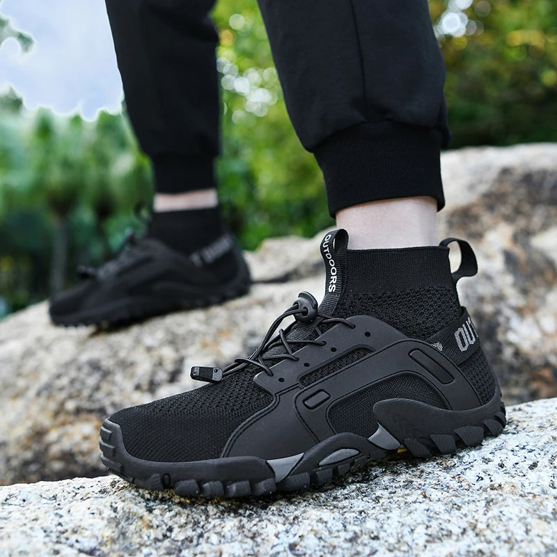 Scarpe Da Acqua Alte Uomo Ad Asciugatura Rapida Traspiranti In Mesh Antiscivolo Per Trekking E Arrampicata Slip On