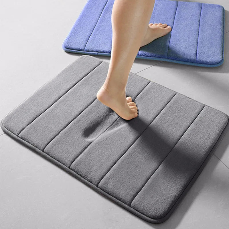 Set Tappetini Assorbenti in Memory Foam Antiscivolo per Bagno Cucina Pavimento e Toilette