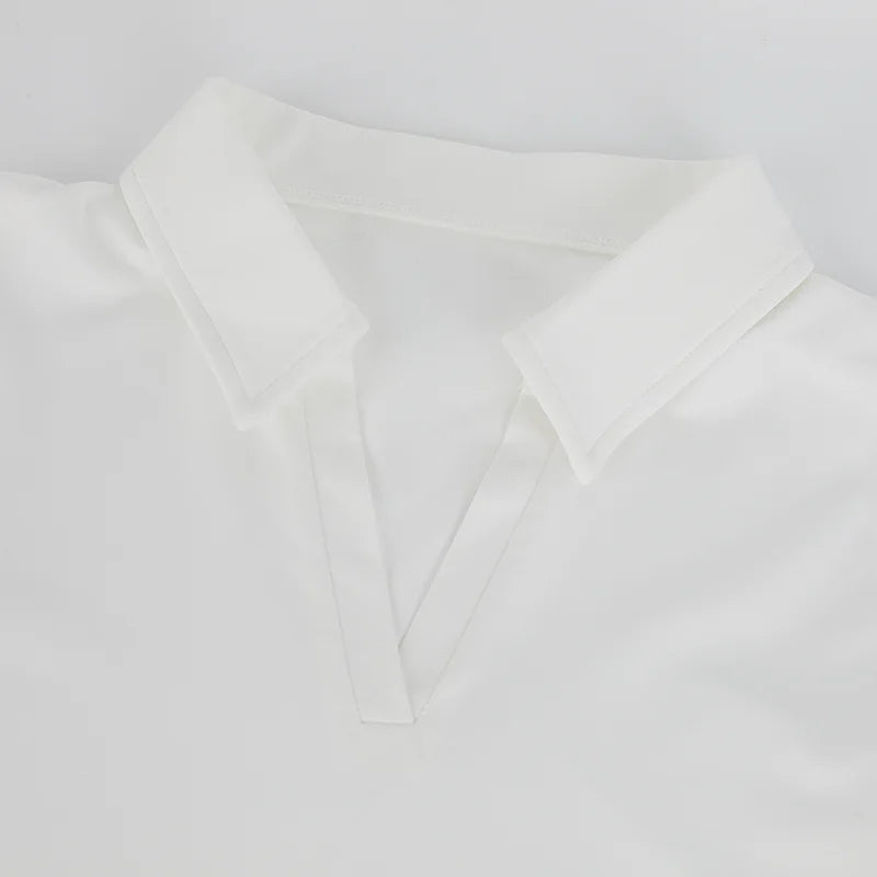 Body sexy da donna a maniche lunghe Colletto rovesciato Scollo a V Shapewear Camicia per il controllo della pancia Camicia per il sollevamento del sedere Compressione senza cuciture