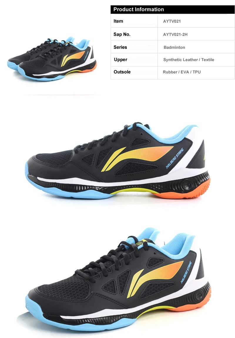 Li Ning Halberd Strike Scarpe Da Badminton Traspiranti Unisex AYTV021 Scarpe Da Allenamento Comfort Uomo Donna