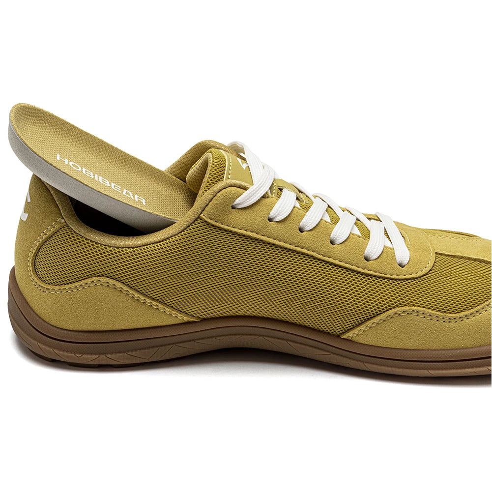 Hobibear Scarpe Larghe a Piedi Nudi Minimaliste Uomo Donna Zero Drop Sneakers Passeggio Retrò Rete Pelle Artificiale
