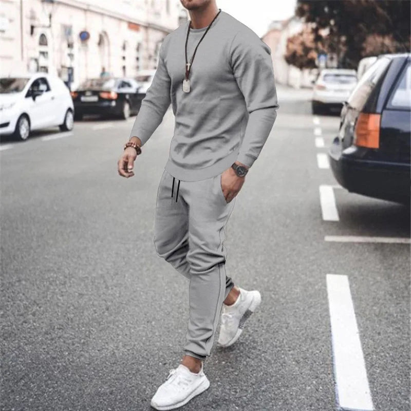 Set Da Uomo Due Pezzi Felpa E Pantaloni Jogger Per Corsa Allenamento Autunno Inverno 2025