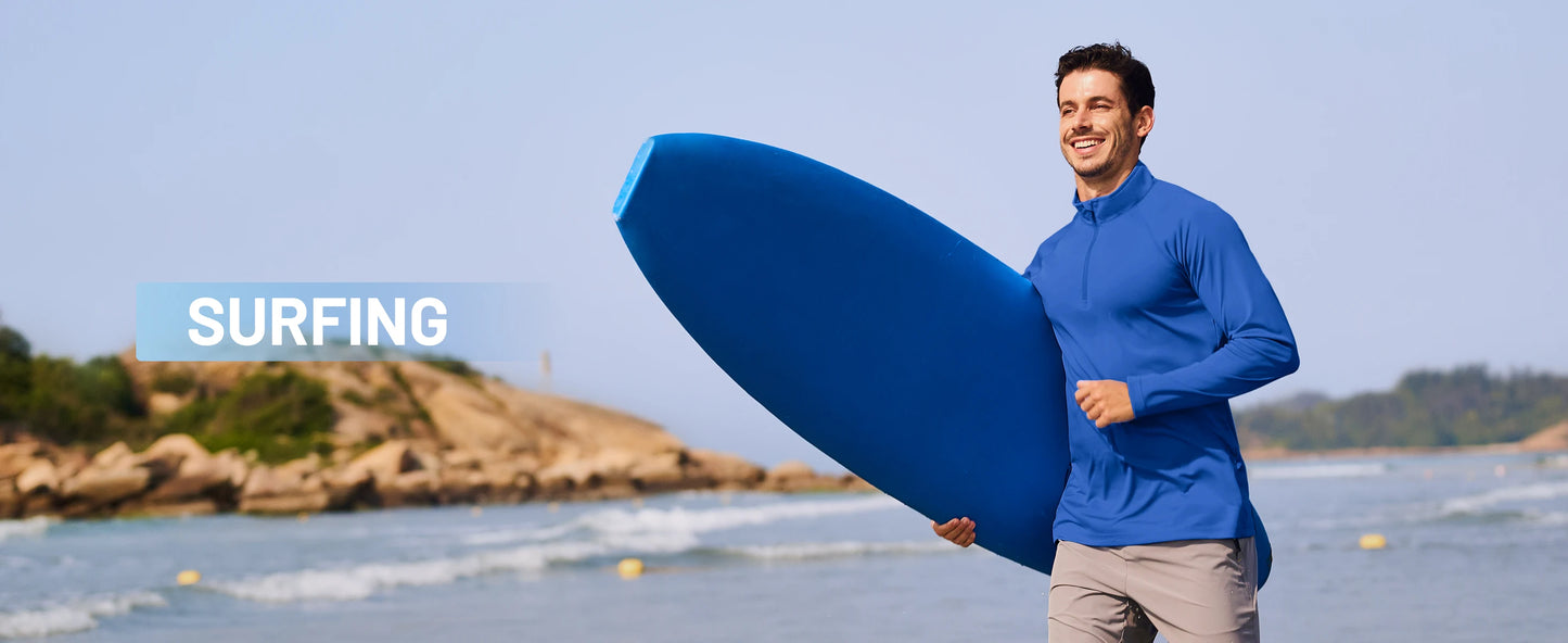 TACVASEN UPF50+ T-shirt con protezione UV Camicia da pesca leggera a maniche lunghe ad asciugatura rapida da uomo Escursionismo all'aperto Allenamento Protezioni