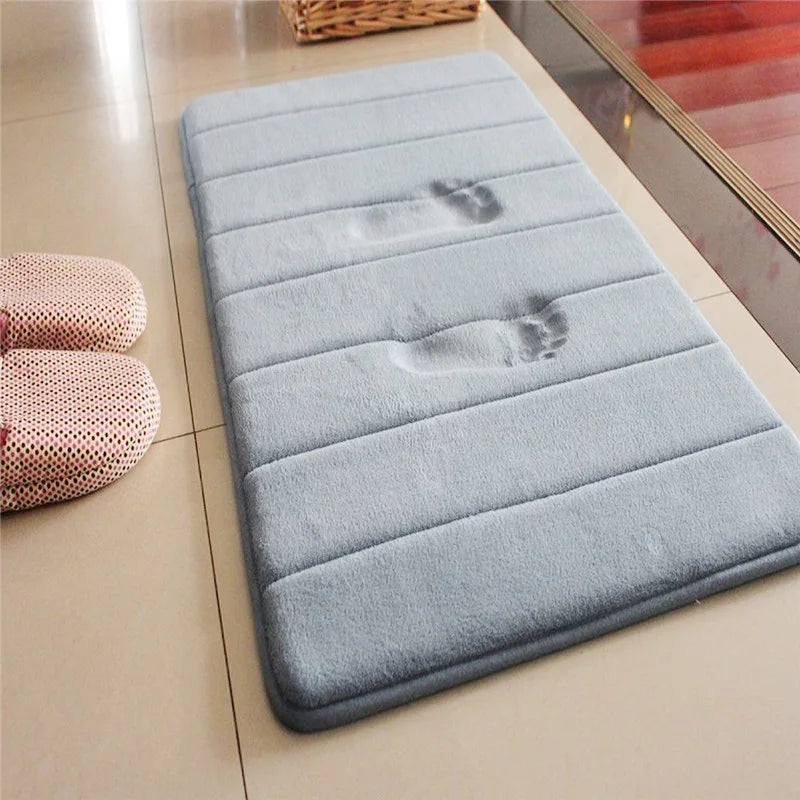 Set Tappetini Assorbenti in Memory Foam Antiscivolo per Bagno Cucina Pavimento e Toilette