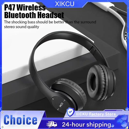 Cuffie Bluetooth P47 Con Microfono Pieghevoli HiFi Bassi Profondi Auricolari Stereo Per Smartphone TV Giochi