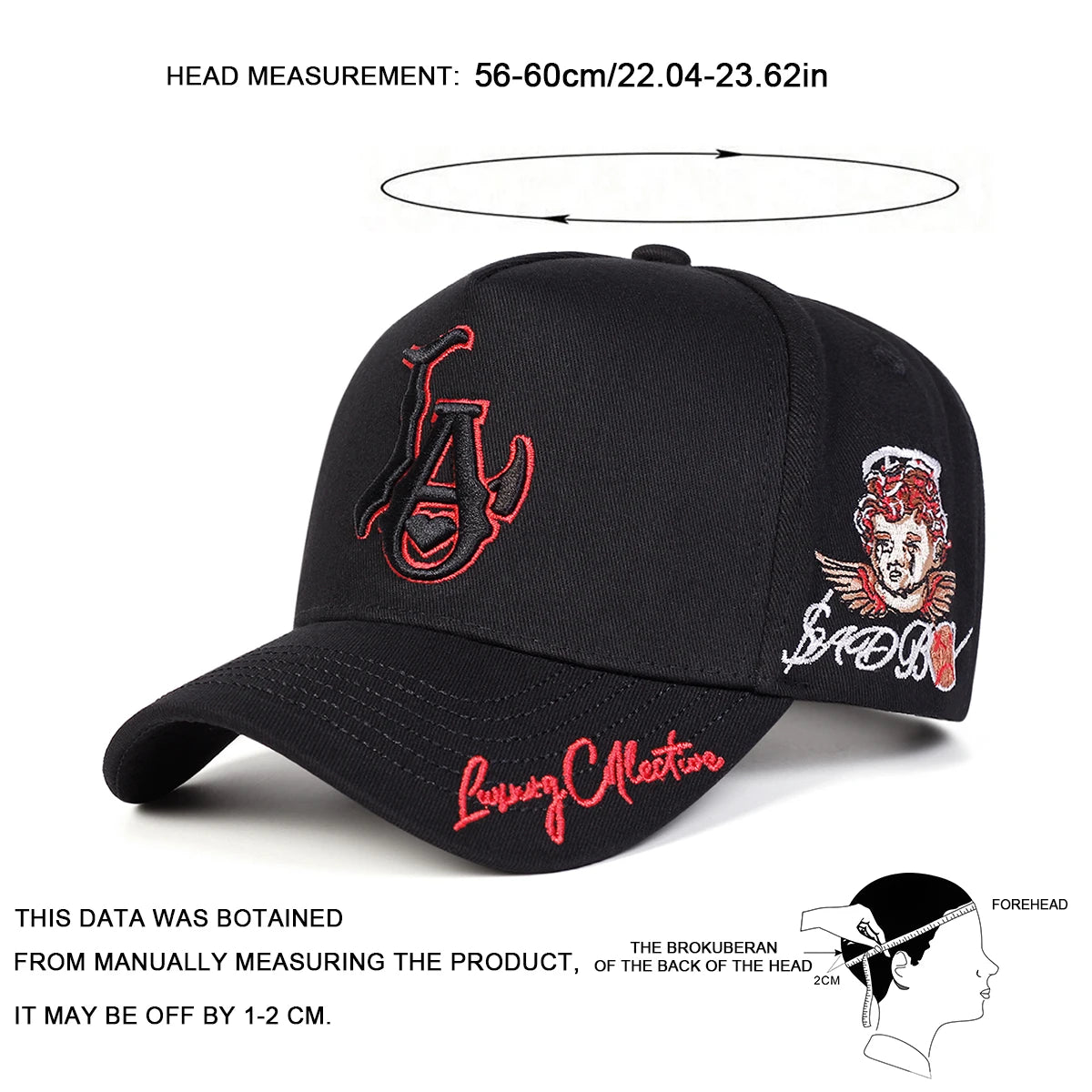 Berretto Baseball Unisex Ricamato LA Love Regolabile Protezione Solare Cappello Sportivo in Poliestere