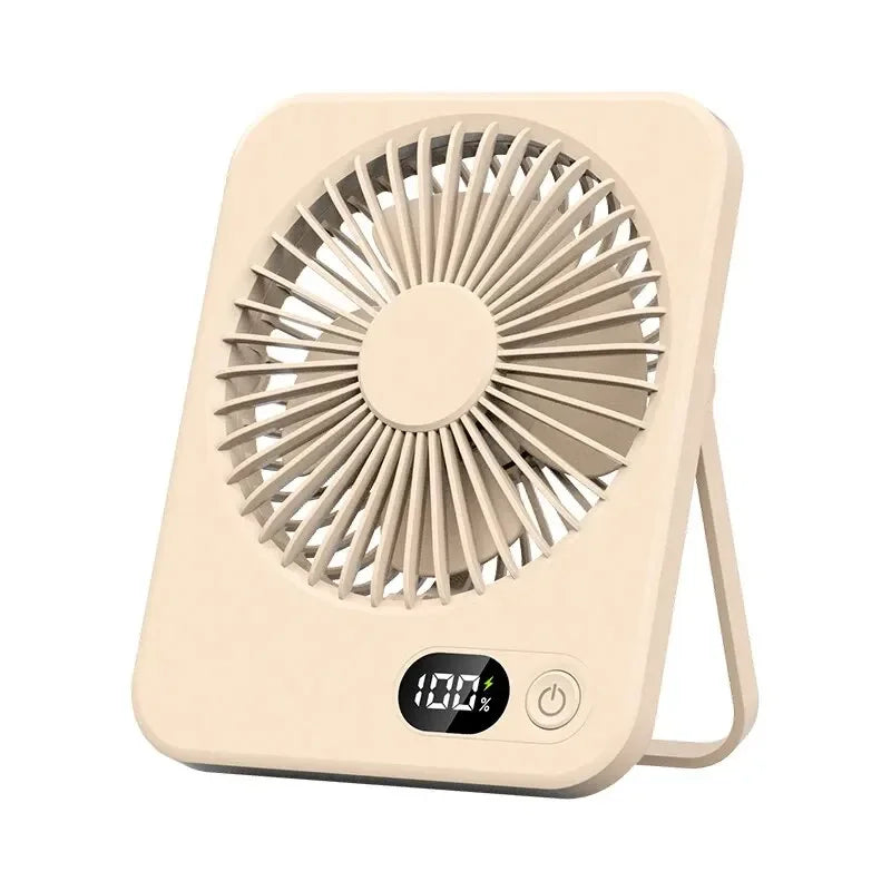 Ventilatore Da Tavolo Portatile Silenzioso Con Display Regolabile Ricaricabile A Cinque Velocità Pieghevole Da Scrivania