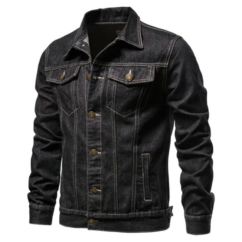 Nuova Giacca Jeans Uomo Casual Da Lavoro Autunno 2026 Vestibilità Ampia Versatile Giovanile Tinta Unita Denim
