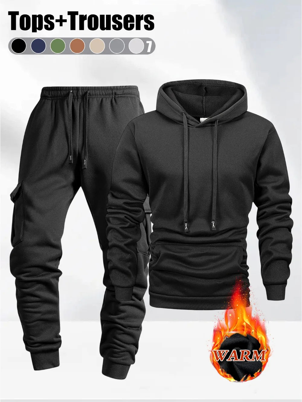 Set Autunno Inverno Da Uomo 2 Pezzi Felpa Con Cappuccio E Pantaloni Sportivi Abbigliamento Fitness Casual