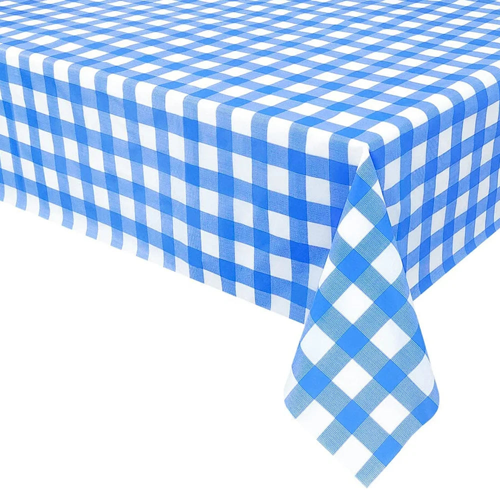 Tovaglia Usa e Getta a Quadretti Rosa Blu Pastello 137x274 CM Rettangolare in PVC Decorazioni Compleanno Baby Shower