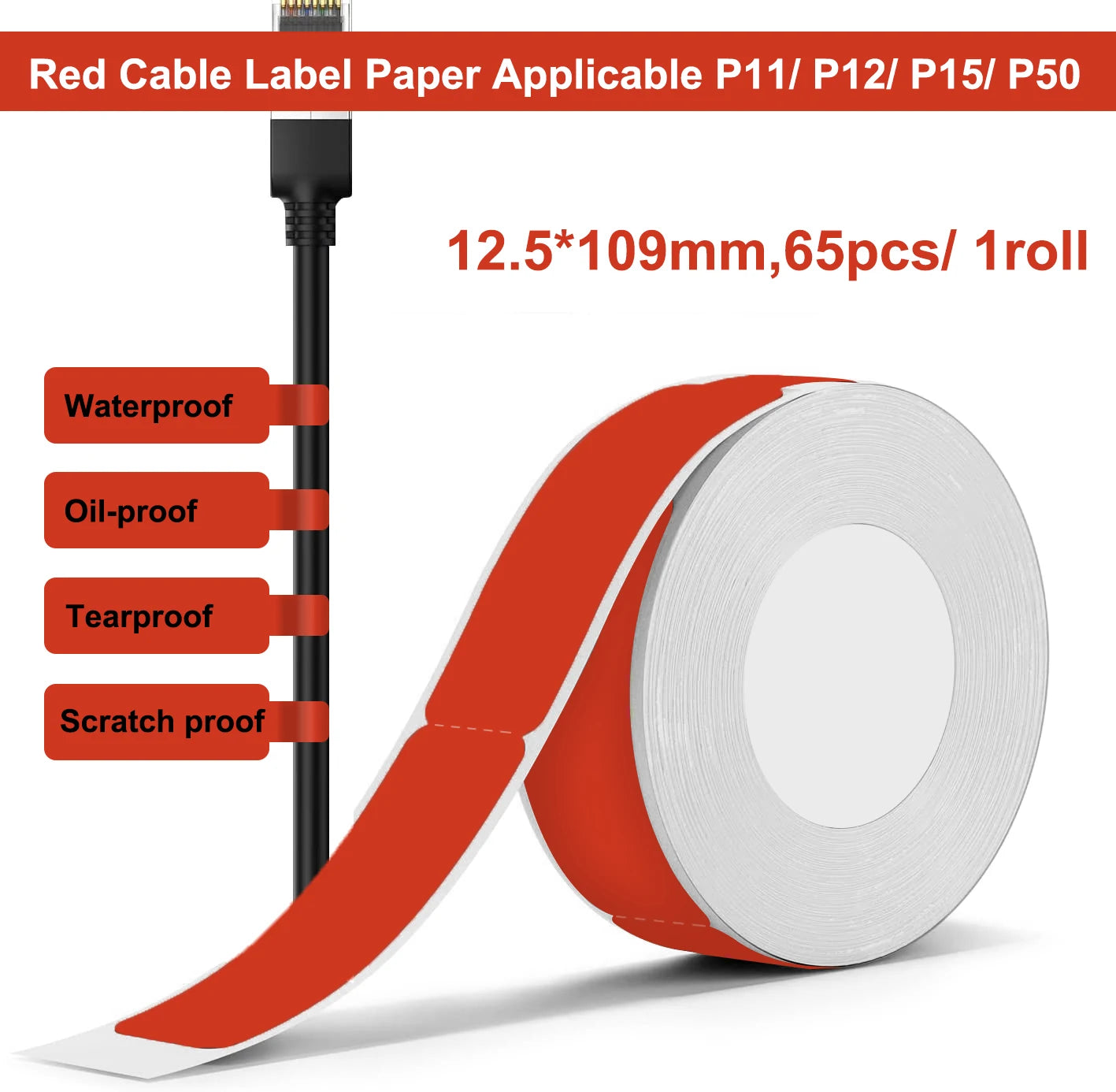 Nastro Termico Continuo 15 Mm Per Etichette Stampante Ufficio KingJim LR5C 4 Metri E 7 Metri