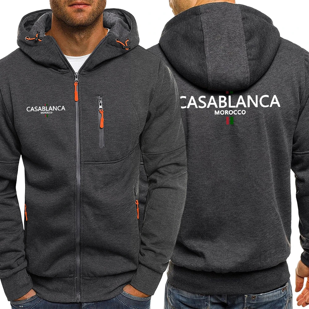 Giacche Con Cerniera Stampate Alfabeto Artistico Marocco Per Uomo Streetwear Autunno Pullover In Pile Casual