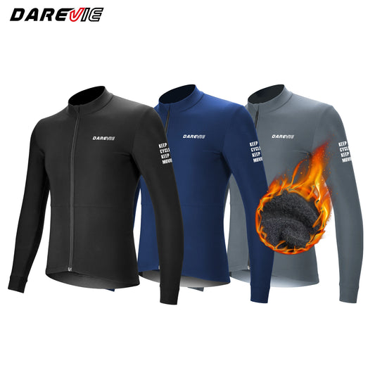 Maglia Da Ciclismo Invernale Termico In Pile Traspirante Uomo Manica Lunga Antipilling Con Tasche Spazzolato Morbido