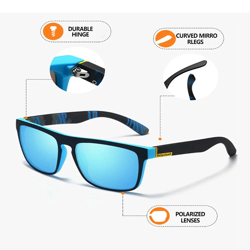 Occhiali Da Sole UV400 Unisex Ciclismo Lusso Design Quadrato Per Guida E Pesca Di Lusso
