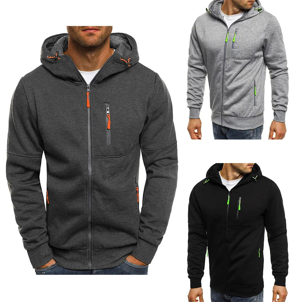 Felpa Con Cappuccio Da Uomo A Maniche Lunghe Con Cerniera Slim Fit Giacca Sportiva Casual Abbigliamento Uomo