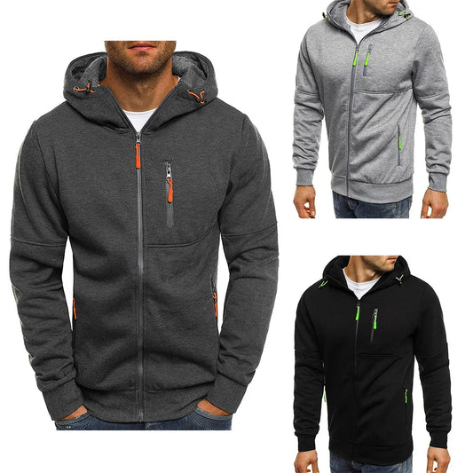 Felpa Con Cappuccio Da Uomo A Maniche Lunghe Con Cerniera Slim Fit Giacca Sportiva Casual Abbigliamento Uomo