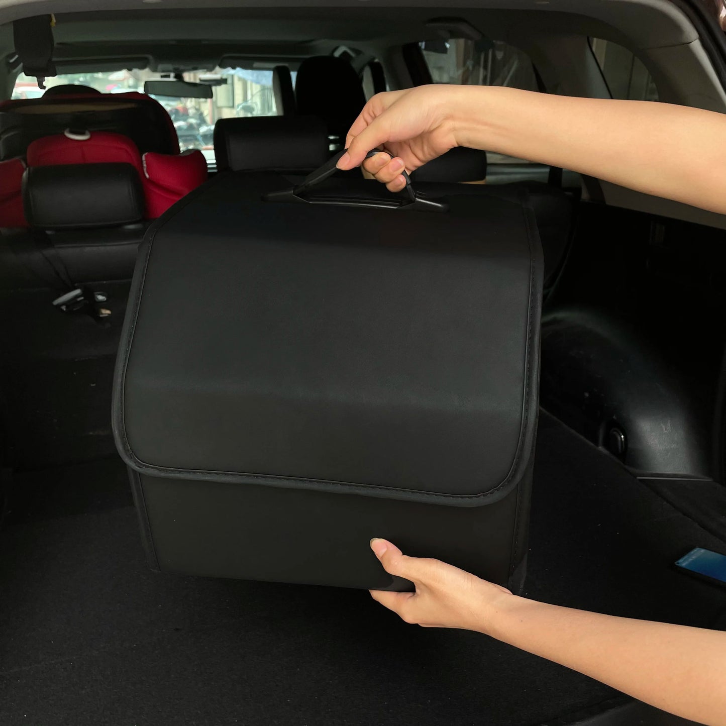 Scatola Portaoggetti In Pelle PU Pieghevole Per Bagagliaio Auto Organizzatore Interno Riporre Accessori Auto