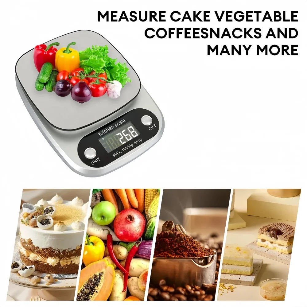 Bilancia Da Cucina Digitale 10 Kg Alta Precisione Con Display LCD Portatile Per Cibo Gioielli Cuochi Appassionati