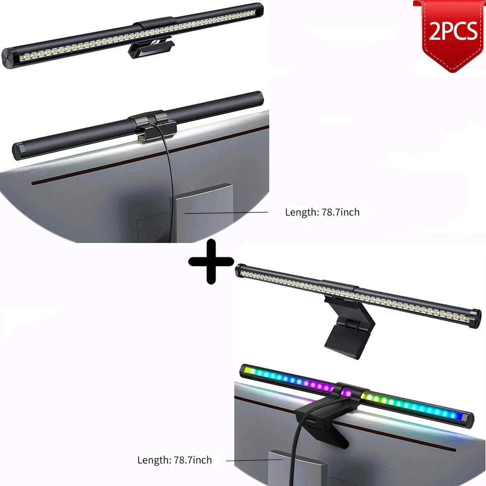 Barra Luminosa LED 44 Cm Per Monitor E Scrivania Con Atmosfera RGB Dimmerabile Ideale Per Studio E Lavoro