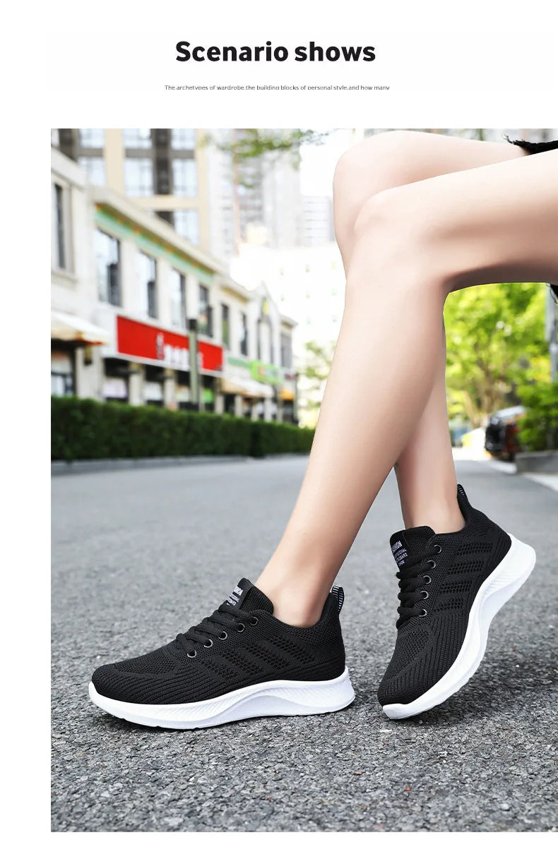 Scarpe da Ginnastica da Donna Traspiranti in Rete Monofacciale con Suola Morbida Ideali per Running e Allenamento