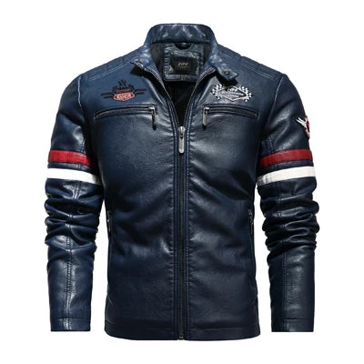 Dimusi Giacche Invernali Uomo In PU Stile Moto Vintage Cerniera Ecopelle Biker Con Cappuccio Nero Blu Rosso Vino
