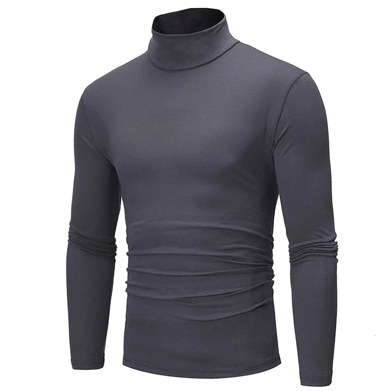 Uomo Dolcevita Autunno Inverno Slim Fit Collo Alto Alta Elasticità Manica Lunga Traspirante Maglieria Pullover