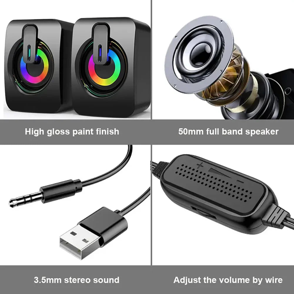 Ballena Altoparlante PC Stereo Ad Alta Fedeltà Con Microfono USB Cablato Ideale Per Gaming E Lavoro