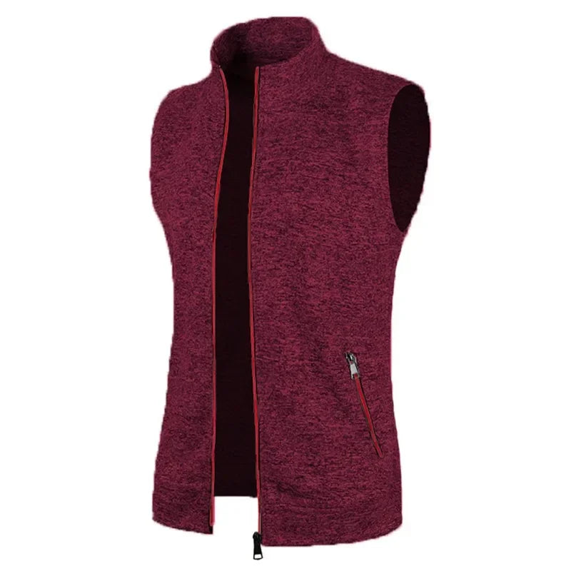 Gilet Senza Maniche Con Cerniera Da Uomo Autunno Traspirante Esterno Streetwear Dolcevita