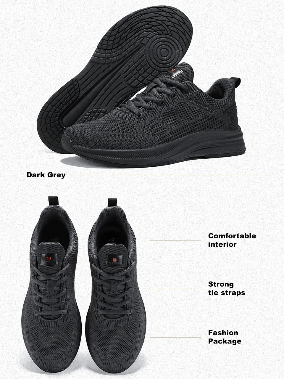 Baasploa Scarpe Da Corsa Uomo Leggere In Mesh Traspiranti Con Lacci Per Attività All Aperto