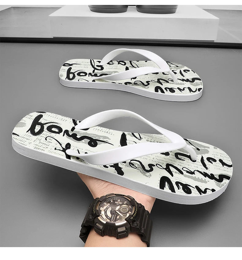 Infradito Da Uomo Antiscivolo Con Suola Morbida Clip Antiscivolo Design Pittura Cinese Sabbia Da Spiaggia