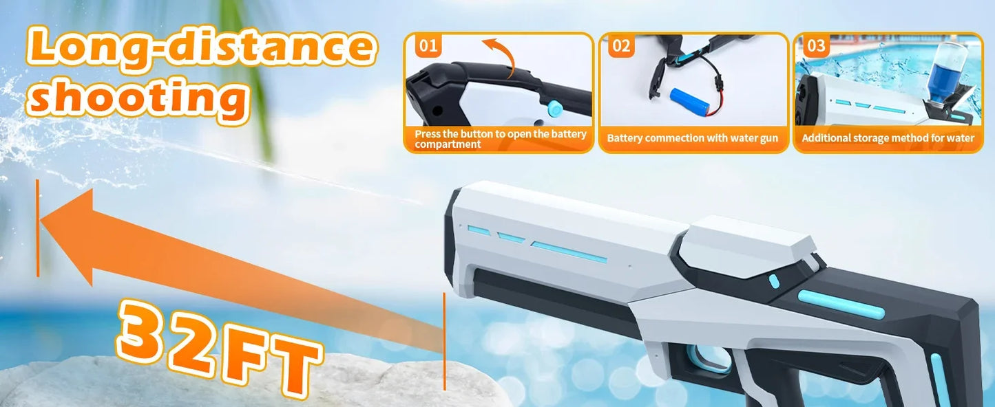 Pistola Ad Acqua Elettrica Per Bambini E Adulti Blaster Con Aspirazione Automatica Per Gioco Estivo All Aperto