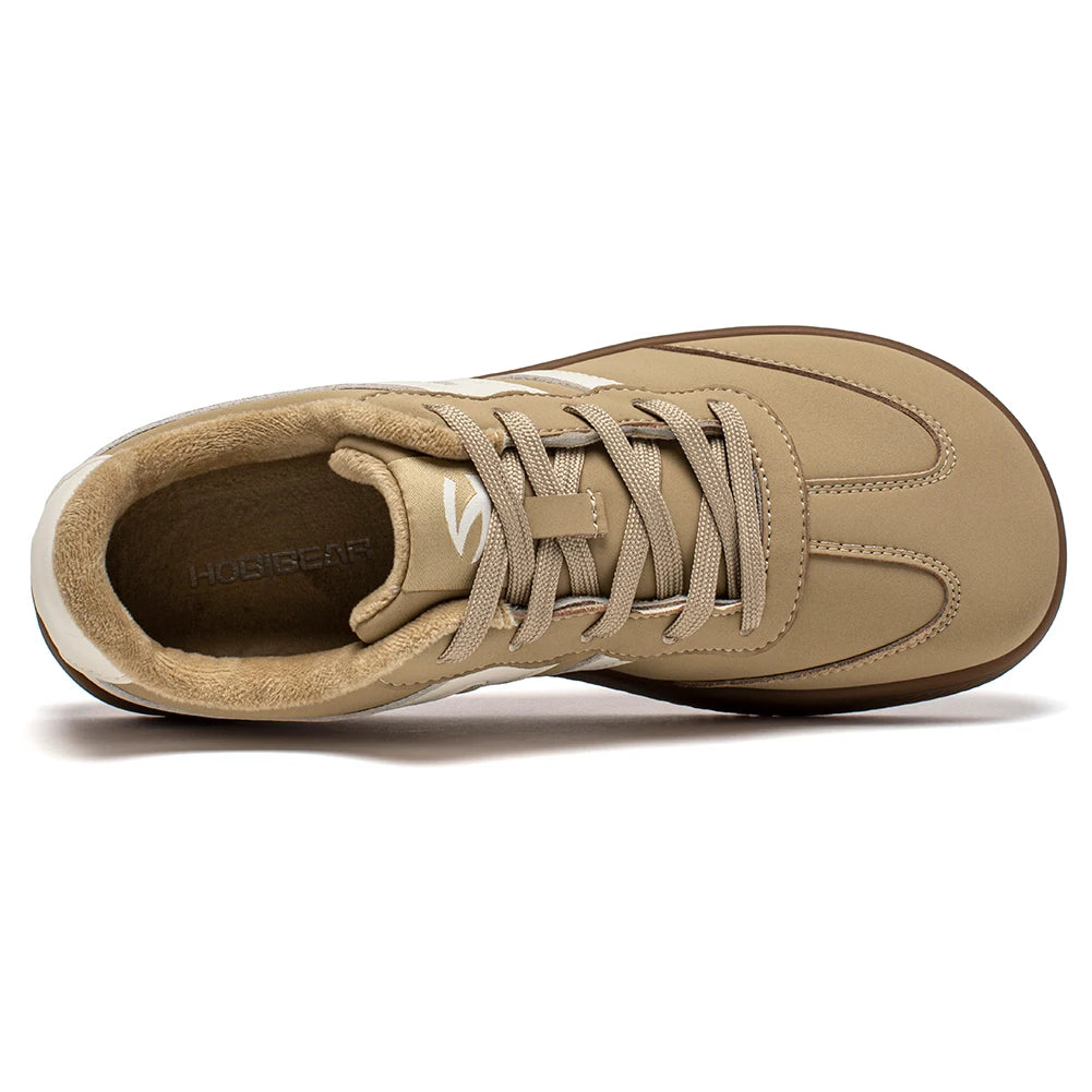 Hobibear Scarpe Da Ginnastica Unisex A Punta Larga In Pelle Artificiale Foderate In Pelliccia Sintetica Retrò Stringate