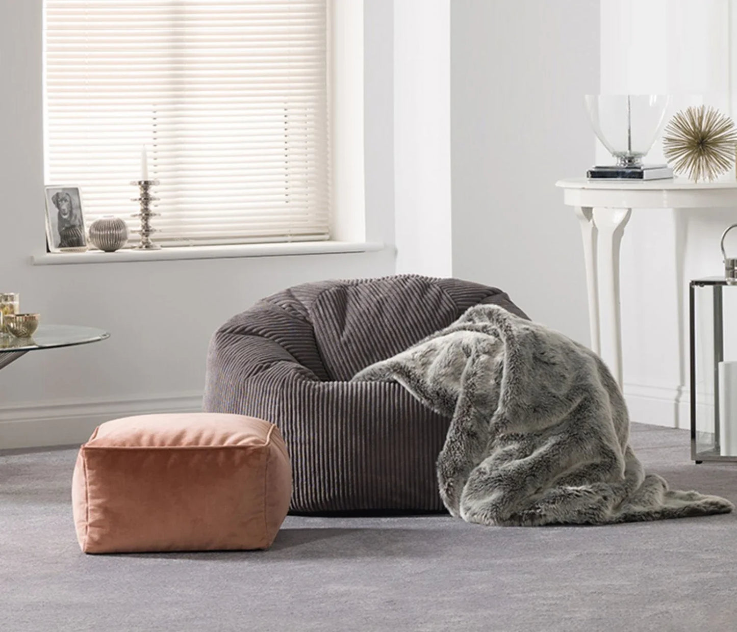 Otautau Pouf In Velluto A Coste Senza Riempitivo Pavimento Beanbag Sedia Lettino Ottomano Mobili Senza Telaio DD025