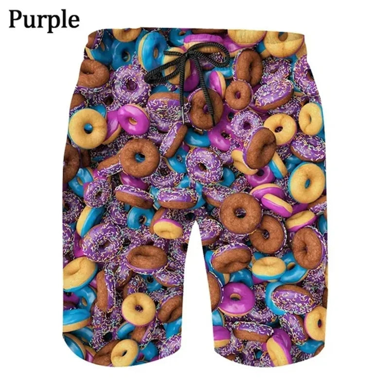 Pantaloncini Da Spiaggia Bambini 3D Stampa Ciambella Fiori Grafica Costume Da Bagno Estate Moda