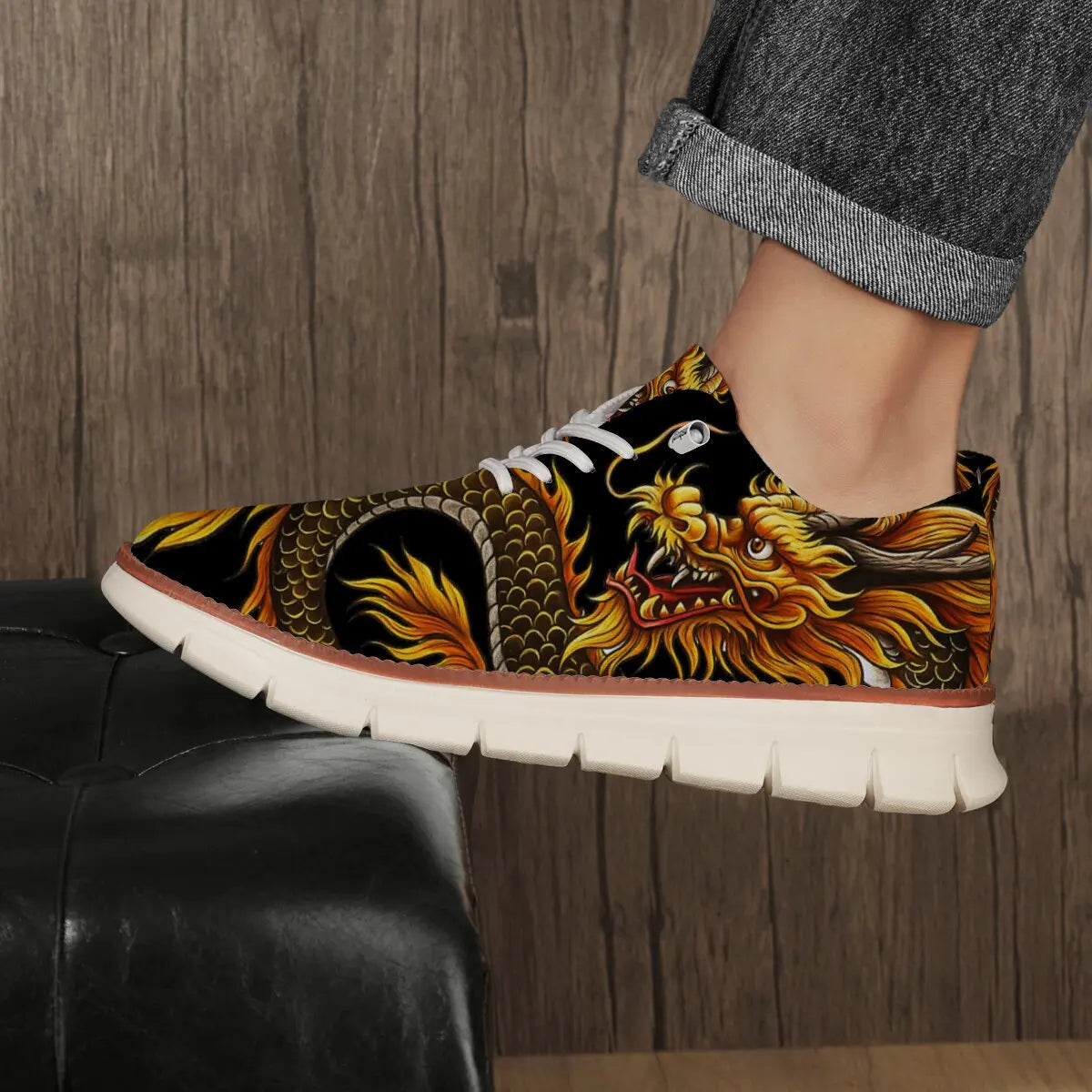 Scarpe Casual Uomo Traspiranti Brogue Classiche Ammortizzazione Design A Blocchi Colore Sneakers Eleganti Leggere
