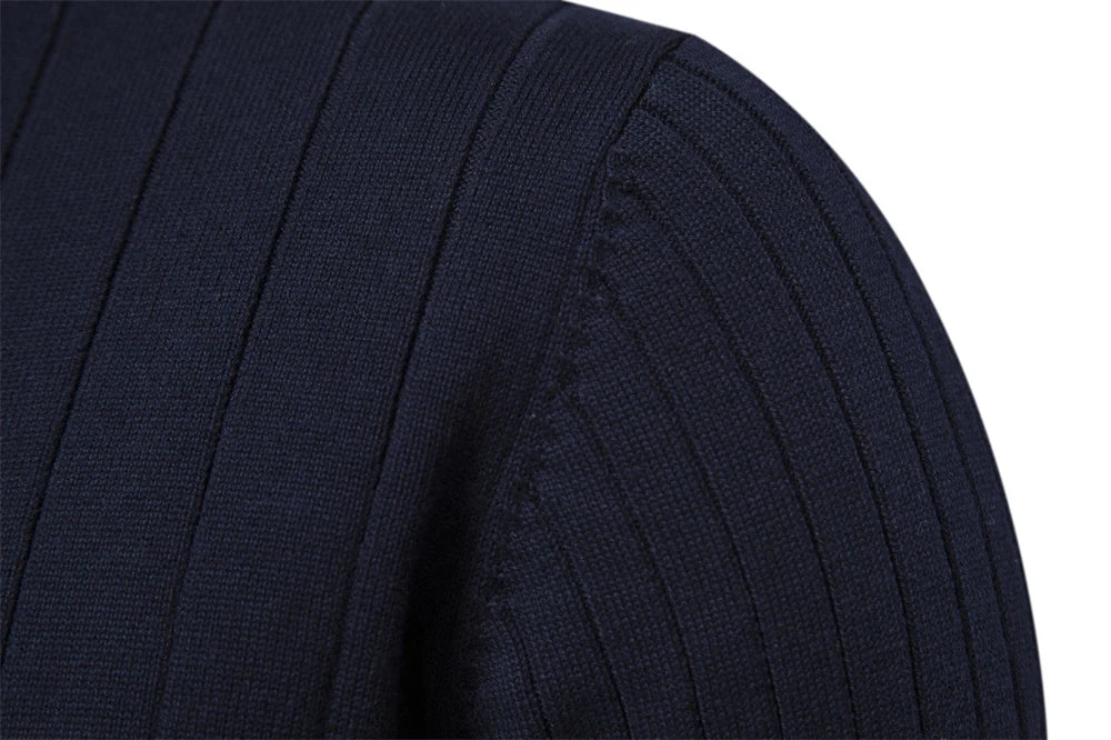 Maglione Uomo Cotone Con Cerniera Autunno Inverno Colletto Coreano Alta Qualità Caldo