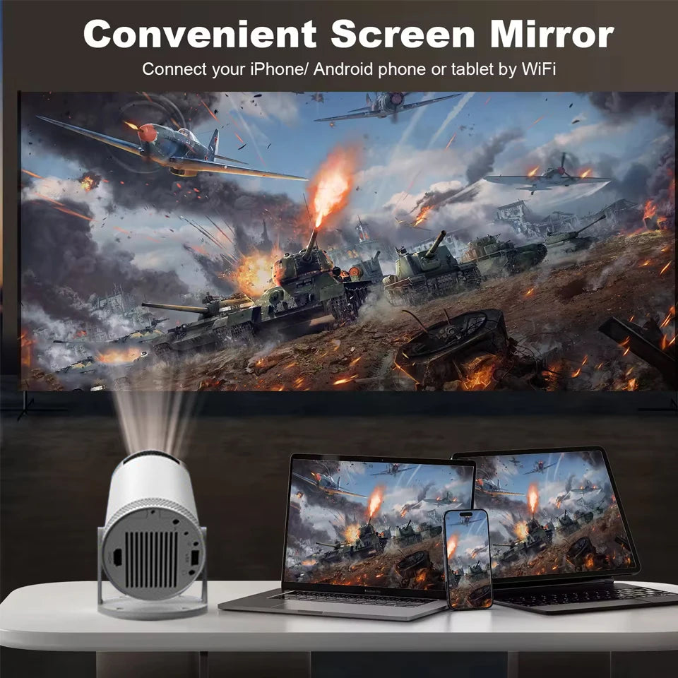 Nuovo Proiettore HY300 2026 4K Android 11 WiFi 6 290 ANSI Allwinner H713 BT5.0 Portatile per Esterni Cinema