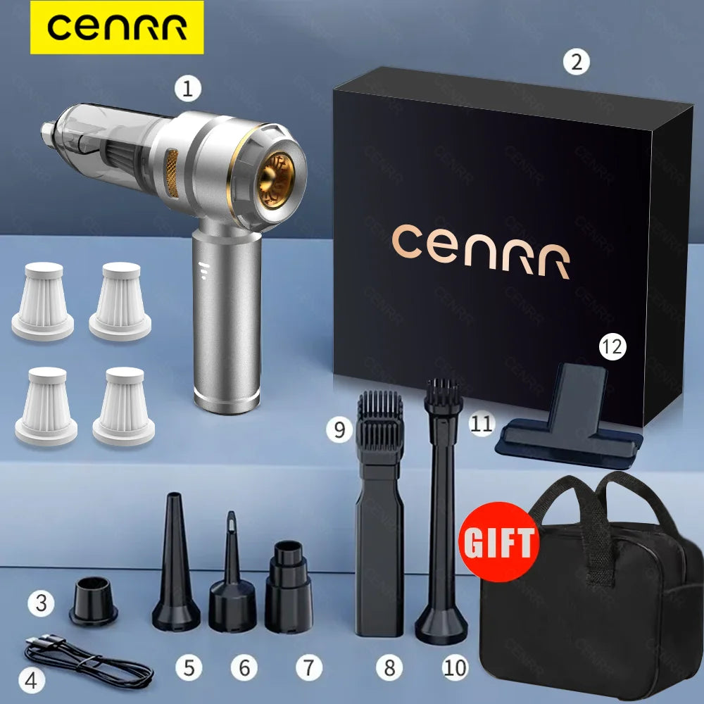 Cenrr 998000 Aspirapolvere Per Auto Senza Fili Potente Portatile Con Accessori Auto E Pulitore Universale