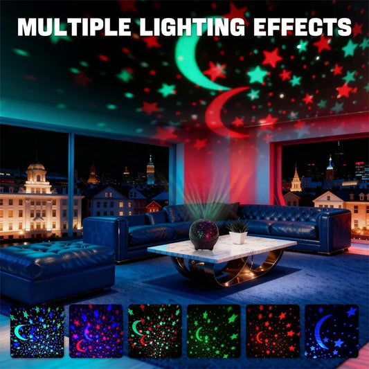 Luce notturna per bambini Proiettore stellare Rotazione di 360 gradi Cambia colore con cavo USB Lampada per l'arredamento dell'atmosfera del soffitto della camera da letto