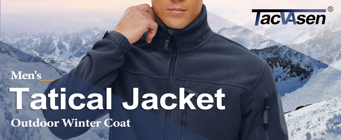 Tacvasen Giacca In Pile Da Uomo Caldo Antivento Con Cerniera Completa Tasche Zip Per Trekking E Lavoro All Esterno