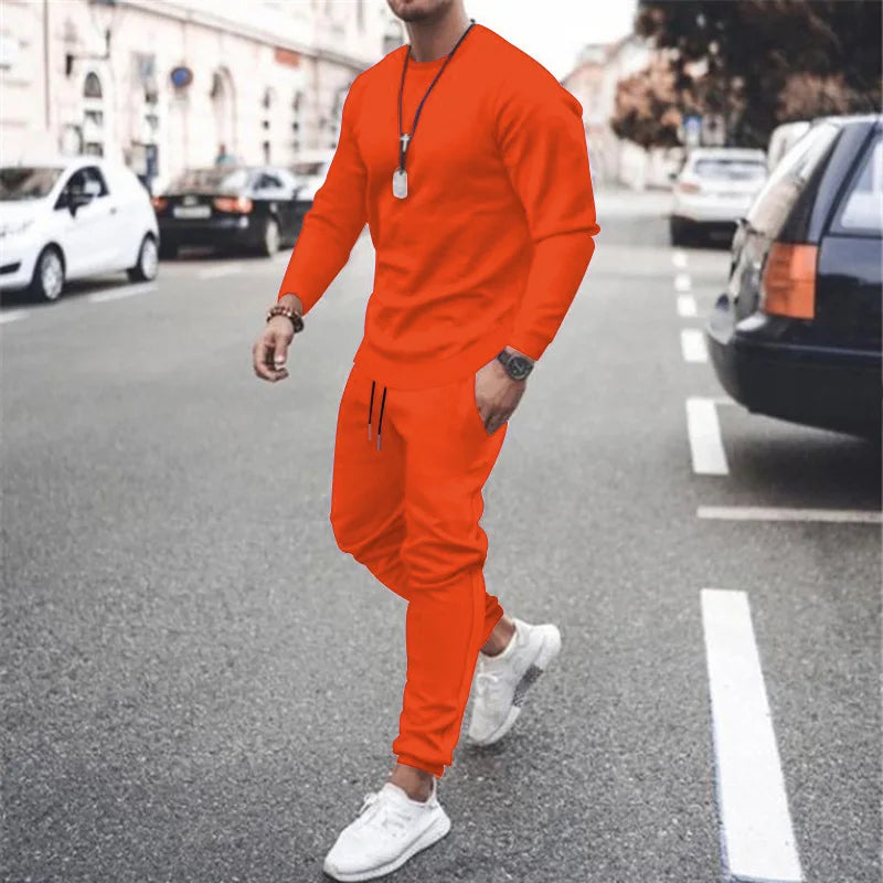 Set Da Uomo Due Pezzi Felpa E Pantaloni Jogger Per Corsa Allenamento Autunno Inverno 2025