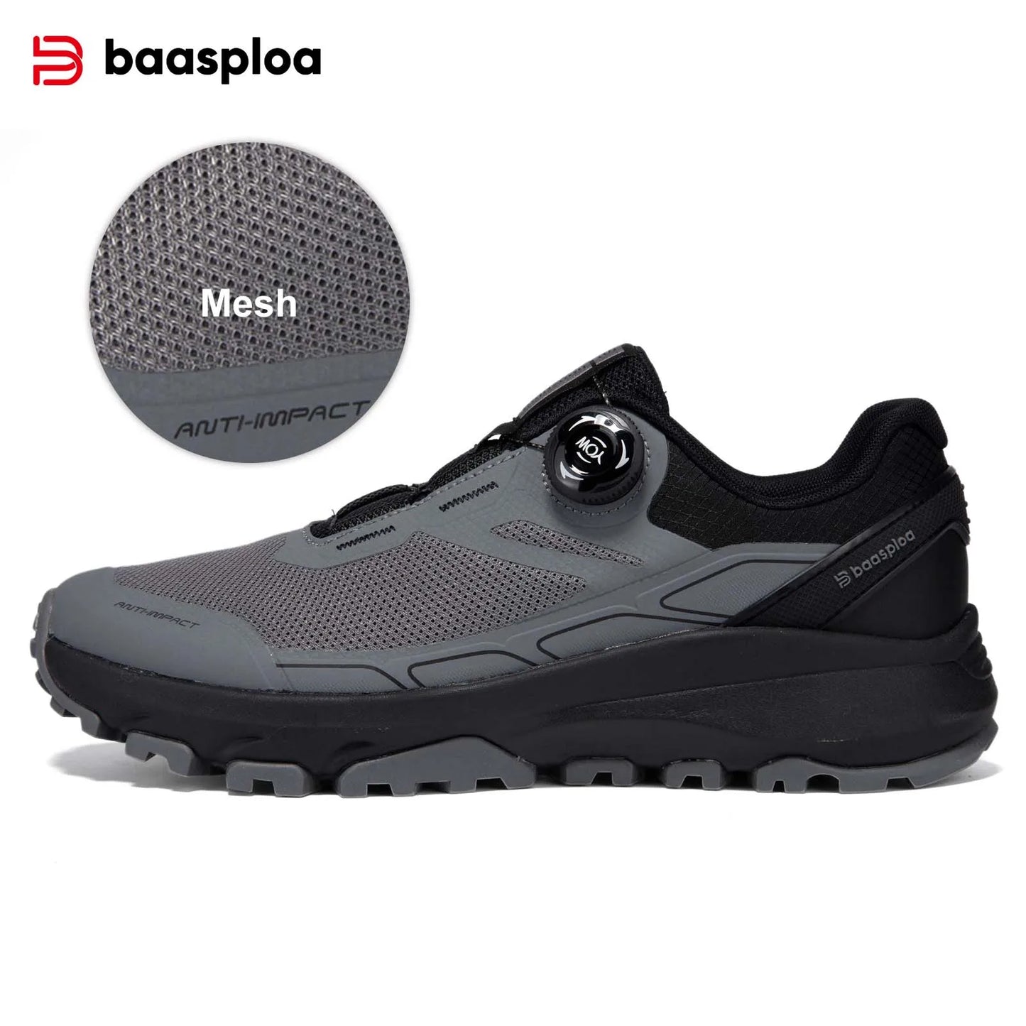 Baasploa Scarpe Da Trekking Uomo Traspiranti In Rete Antiscivolo Elevazione Comfort Outdoor