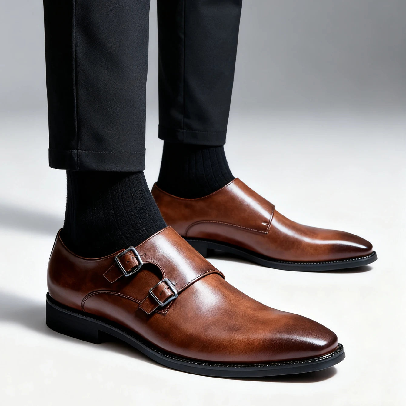 Scarpe Classiche Da Uomo In Pelle Monaco Con Abito Retrò Con Fibbia A Punta Oxford Da Uomo Comode